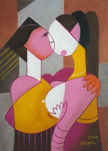 Pintura intitulada "Love Painting" por Chi Nguyen, Obras de arte originais, Acrílico