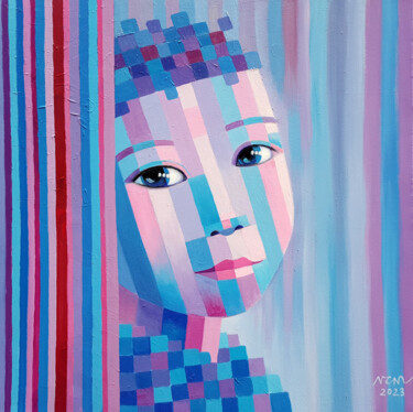 Peinture intitulée "Portrait of my child" par Chi Nguyen, Œuvre d'art originale, Acrylique Monté sur Châssis en bois