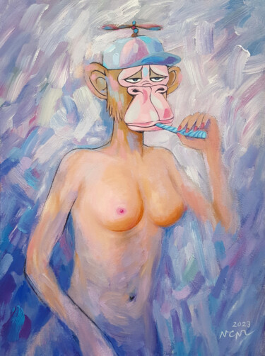 Pintura titulada "Nude paintings in t…" por Chi Nguyen, Obra de arte original, Acrílico Montado en Bastidor de camilla de ma…