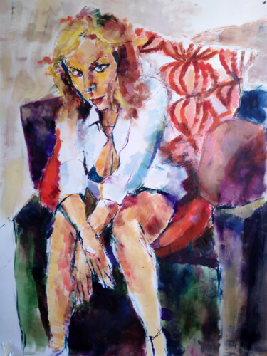 Painting titled "La Tua camicia bian…" by Chiara Abbaticchio, Original Artwork, Oil