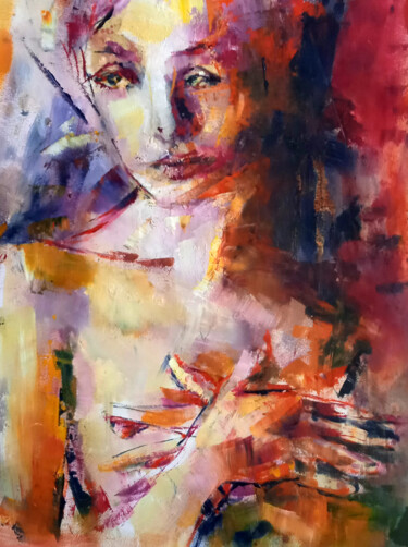 Painting titled "La prima Eva" by Chiara Abbaticchio, Original Artwork, Oil Mounted on Plexiglass