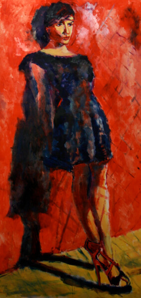 Pintura titulada "Red Shoes" por Chiara Abbaticchio, Obra de arte original, Oleo Montado en Bastidor de camilla de madera