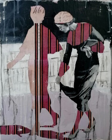 Pittura intitolato "MALINCONIA A STRISCE" da Chiara Napolitano, Opera d'arte originale, Acrilico