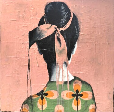 Malerei mit dem Titel "THE PINK RIBBON" von Chiara Napolitano, Original-Kunstwerk, Acryl