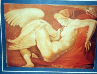 Pittura intitolato "Leda e il cigno" da Chiara Casari, Opera d'arte originale
