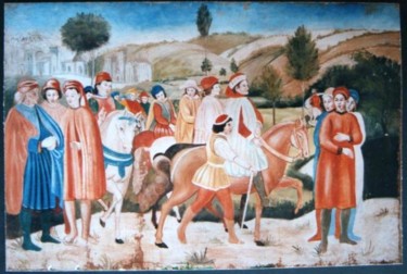 Pittura intitolato "Gruppo medioevale" da Chiara Casari, Opera d'arte originale