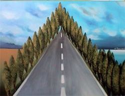 Peinture intitulée "LA ROUTE EST LONGUE…" par Chiara Tancredi, Œuvre d'art originale