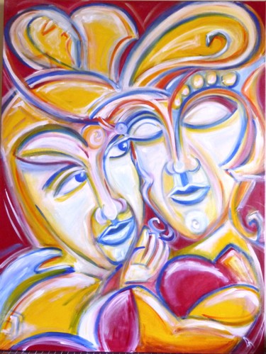 Painting titled "Connected" by Doris Carstens, Original Artwork