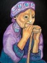 Painting titled "Otra Mujer" by Chicana Artist.... Ruth Olivar Millan, Original Artwork