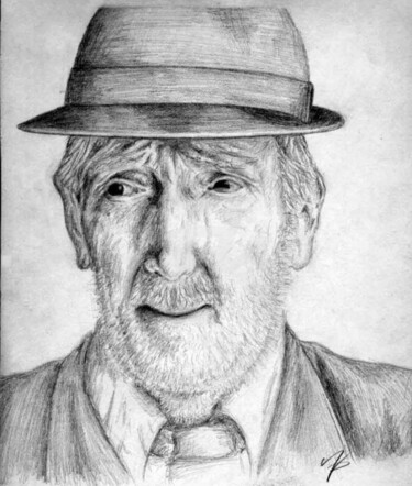 Ζωγραφική με τίτλο "Old Man with Hat" από Arts & Dogs, Αυθεντικά έργα τέχνης, Λάδι