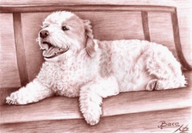 Pintura intitulada "Baco" por Arts & Dogs, Obras de arte originais, Óleo