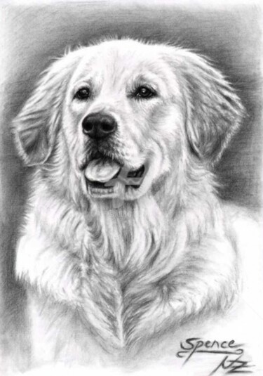 Malerei mit dem Titel "Golden Retriever Sp…" von Arts & Dogs, Original-Kunstwerk, Öl