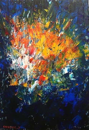 Painting titled "BOUQUET ABSTRAIT" by Chiche.Y, Original Artwork, Oil