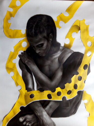 Desenho intitulada "Self Worth" por Chidi Chibueze, Obras de arte originais, Carvão