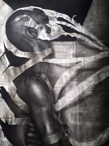 Desenho intitulada "The unknown" por Chidi Chibueze, Obras de arte originais, Carvão
