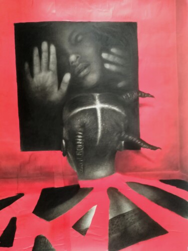 Tekening getiteld "My fears" door Chidi Chibueze, Origineel Kunstwerk, Houtskool