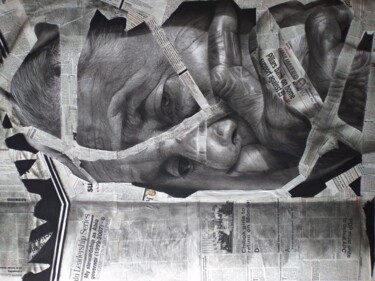 Drawing titled "Obscurity 2" by Chidi Chibueze, Original Artwork, Charcoal