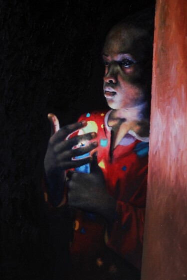 Картина под названием "THIS LITTLE LIGHT O…" - Chidiebere Umeasiegbu, Подлинное произведение искусства, Масло