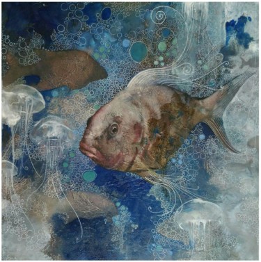 Artigianato intitolato "Poissons et meduses" da Stephanie Laurent, Opera d'arte originale
