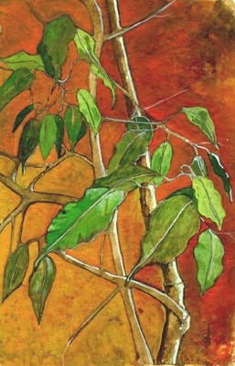 Peinture intitulée "les plantes verts d…" par Stephanie Laurent, Œuvre d'art originale