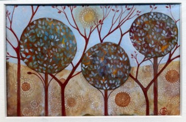 Peinture intitulée "arbresenboules" par Stephanie Laurent, Œuvre d'art originale