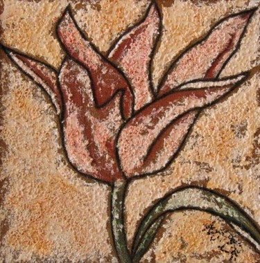 Peinture intitulée "tulipe éclose" par Sonja Chiffot, Œuvre d'art originale