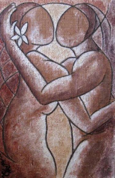 Peinture intitulée "Les amoureux" par Sonja Chiffot, Œuvre d'art originale