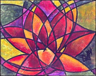 Peinture intitulée "Lotus" par Sonja Chiffot, Œuvre d'art originale