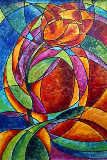 Peinture intitulée "symphonie florale" par Sonja Chiffot, Œuvre d'art originale