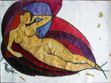 Peinture intitulée "L'odalisque" par Sonja Chiffot, Œuvre d'art originale, Huile
