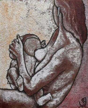 Peinture intitulée "Maternité" par Sonja Chiffot, Œuvre d'art originale