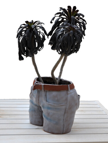 Sculpture titled "Vaqueros de la seri…" by Chigre, Original Artwork, Ceramics