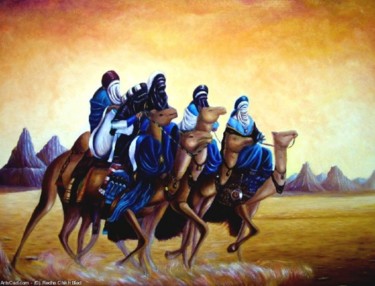 Painting titled "Les Seigneurs du Dé…" by Redha Chikh Bled, Original Artwork