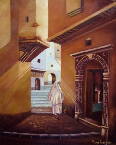 Painting titled "Demeure parentale" by Redha Chikh Bled, Original Artwork