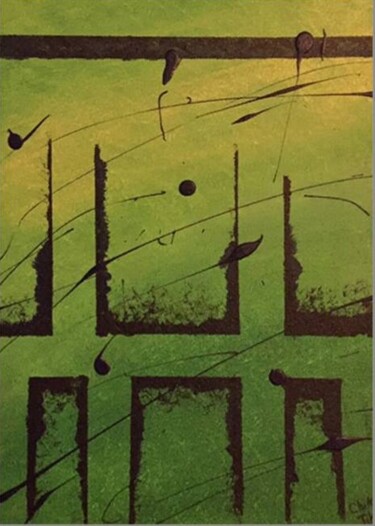 Peinture intitulée "9 "Ligne Verte"" par Chiki Tika, Œuvre d'art originale, Acrylique