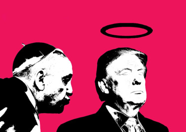 Trumpope pink #artistsupportpledge Printmaking titled "Trumpope pink #arti…" by Chidreneyes, Original Art, Screenprinting