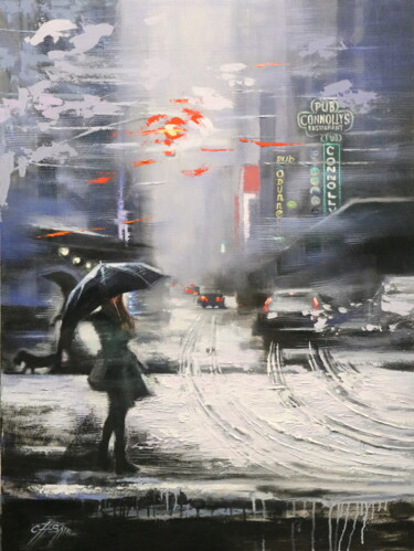 Pintura titulada "Winter Prelude 2022" por Chin H Shin, Obra de arte original, Oleo Montado en Bastidor de camilla de madera
