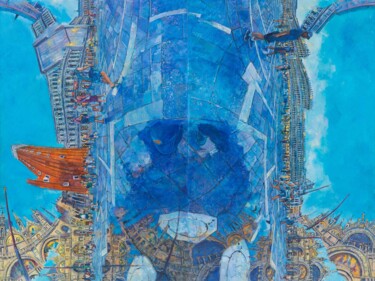 Peinture intitulée "piazza san marco 2" par Chin Kong Yee, Œuvre d'art originale, Huile
