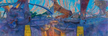 Pittura intitolato "towerbridge b.jpg" da Chin Kong Yee, Opera d'arte originale, Olio