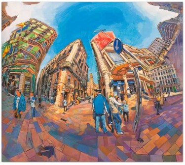 Painting titled "Barcelona at day" by Chin Kong Yee, Original Artwork