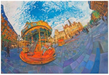 Картина под названием "Merry go round" - Chin Kong Yee, Подлинное произведение искусства