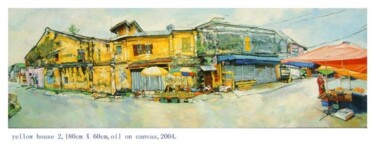 Ζωγραφική με τίτλο "yellow house" από Chin Kong Yee, Αυθεντικά έργα τέχνης