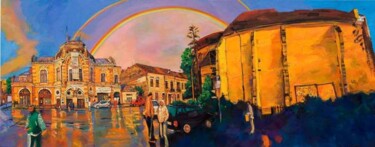 Peinture intitulée "rainbow" par Chin Kong Yee, Œuvre d'art originale, Huile