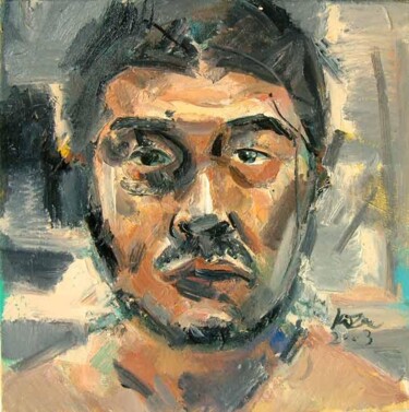 Painting titled "self portrait 2003" by Chin Kong Yee, Original Artwork, Oil