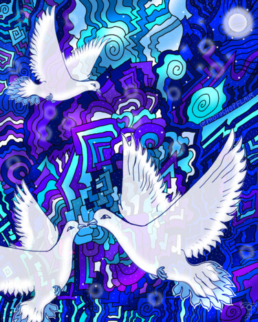 Grafika cyfrowa / sztuka generowana cyfrowo zatytułowany „By Faith And Spirit” autorstwa China Alicia Rivera, Oryginalna pra…