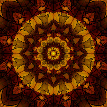 Digital Arts titled "Wood Bliss Mandala" by China Alicia Rivera, Original Artwork, 2D Digital Work