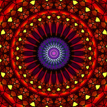 Digital Arts titled "Mosaic Mandala" by China Alicia Rivera, Original Artwork, 2D Digital Work