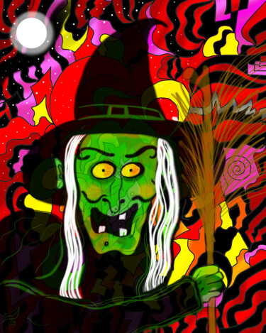 Digital Arts titled "Wicked Witch" by China Alicia Rivera, Original Artwork, 2D Digital Work