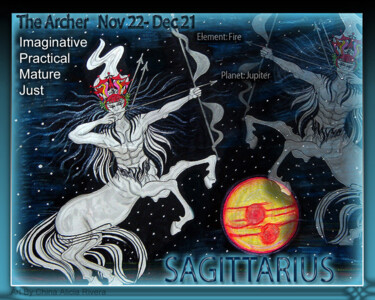 Digital Arts titled "Sagittarius 001" by China Alicia Rivera, Original Artwork, 2D Digital Work