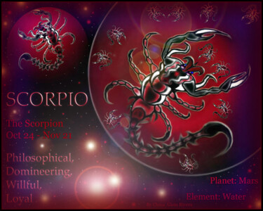 Digital Arts titled "Scorpio 001" by China Alicia Rivera, Original Artwork, 2D Digital Work